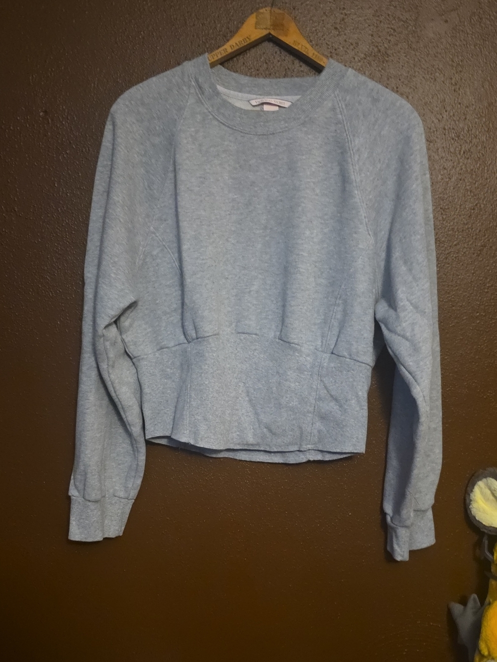 Victoria's Secret Grey Crewneck Cropped Pullover Sweatshirt XL
